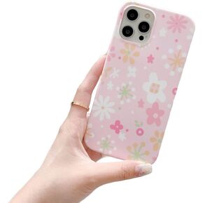 CJ Zone Luxury Flower Print Case Slim Protective Back Cover for iPhone 15 Pro