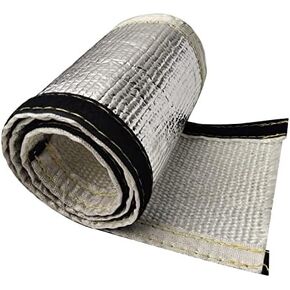 Heat Shroud 2" ID 3.2 ft Aluminized Sleeving Lightweight Aluminum Fiberglass Insulated Shield Sleeve for 2 OD Braided Hoses, Fuel Lines, Cables or Electrical Wiring Ultimate Heat Protection