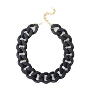Matte Acrylic Resin Chunky Chain Link Statement Necklace (Turquoise)