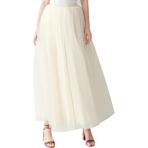 AiberLisha Womens A line Maxi Princess Tulle Tutu Skirt for Prom Party
