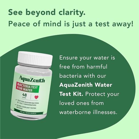 مجموعة أدوات اختبار المياه AquaZenith 17 في 1 - 100 شريط + 2 اختبار للبكتيريا - اختبار منزلي للرصاص والبكتيريا والصلابة والفلورايد والحديد والنحاس ودرجة الحموضة والمزيد - تحليل جودة مياه الآبار والصنبور بسهولة in Kuwait