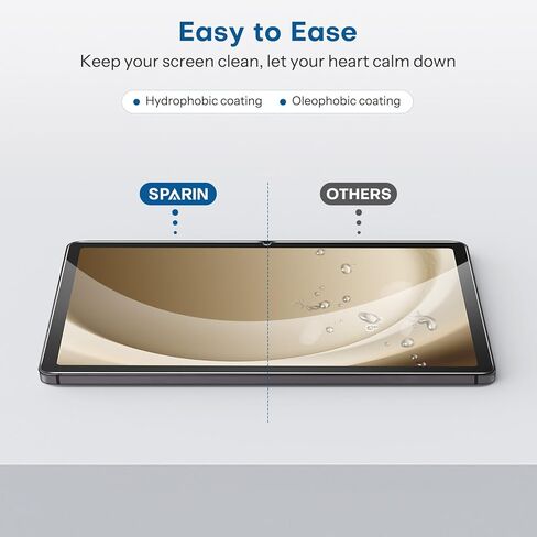 واقي شاشة SPARIN مكون من 3 قطع لجهاز Samsung Galaxy Tab A9 Plus 11 بوصة 2023، واقي شاشة للكمبيوتر اللوحي من الزجاج المقوى لجهاز Galaxy Tab A9+ 5G (SM-X210/X216/X218)، صديق للحافظة، مضاد للخدش in Kuwait