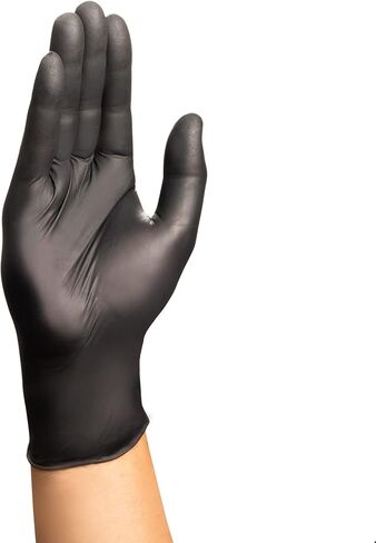 HALYARD BLACK-FIRE Nitrile Exam Gloves w/QUICK CHECK, Breach Detection, Powder-Free, 5.5 mil, 9.5", Black/Orange in Saudi Arabia