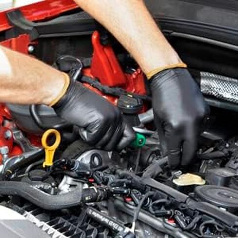 HALYARD BLACK-FIRE Nitrile Exam Gloves w/QUICK CHECK, Breach Detection, Powder-Free, 5.5 mil, 9.5", Black/Orange in Saudi Arabia