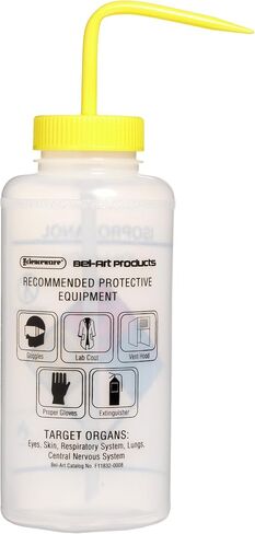 SP Bel-Art Right-to-Know Safety-Vented/Labeled 4-Color LYOB Wide-Mouth Wash Bottles; 1000ml (32oz), Polyethylene w/Natural Polypropylene Cap (Pack of 2) (F11832-0009) in Saudi Arabia