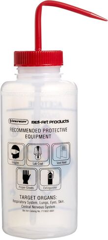 SP Bel-Art Right-to-Know Safety-Vented/Labeled 4-Color LYOB Wide-Mouth Wash Bottles; 1000ml (32oz), Polyethylene w/Natural Polypropylene Cap (Pack of 2) (F11832-0009) in Saudi Arabia