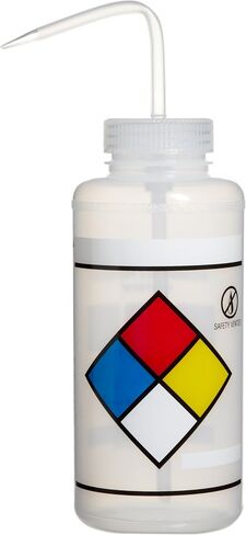 SP Bel-Art Right-to-Know Safety-Vented/Labeled 4-Color LYOB Wide-Mouth Wash Bottles; 1000ml (32oz), Polyethylene w/Natural Polypropylene Cap (Pack of 2) (F11832-0009) in Saudi Arabia