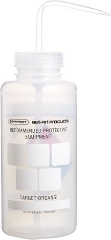 SP Bel-Art Right-to-Know Safety-Vented/Labeled 4-Color LYOB Wide-Mouth Wash Bottles; 1000ml (32oz), Polyethylene w/Natural Polypropylene Cap (Pack of 2) (F11832-0009) in Saudi Arabia
