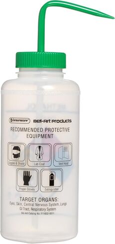 SP Bel-Art Right-to-Know Safety-Vented/Labeled 4-Color LYOB Wide-Mouth Wash Bottles; 1000ml (32oz), Polyethylene w/Natural Polypropylene Cap (Pack of 2) (F11832-0009) in Saudi Arabia