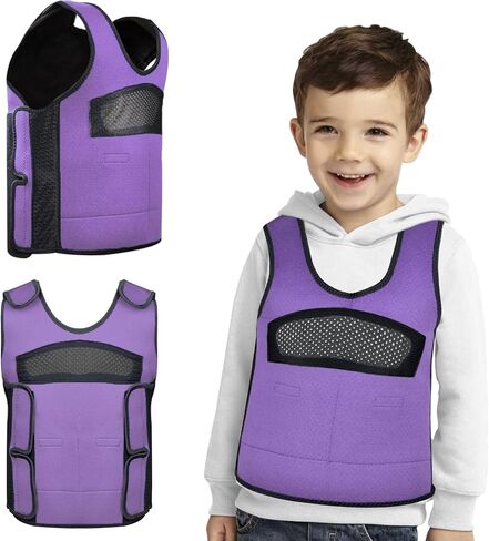 Compression Vest for Kids (Large, Ages 10+) Weighted Vest for Kids Including 6 Removable Weights Purple in Saudi Arabia
