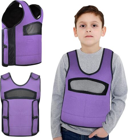 Compression Vest for Kids (Large, Ages 10+) Weighted Vest for Kids Including 6 Removable Weights Purple in Saudi Arabia