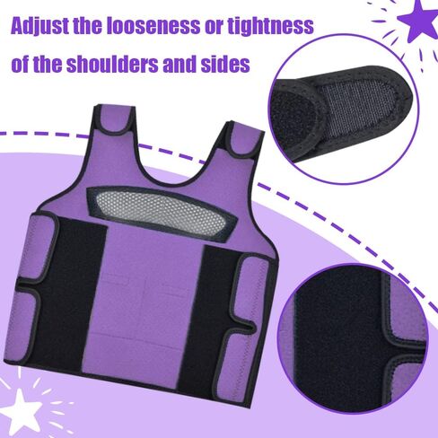 Compression Vest for Kids (Large, Ages 10+) Weighted Vest for Kids Including 6 Removable Weights Purple in Saudi Arabia