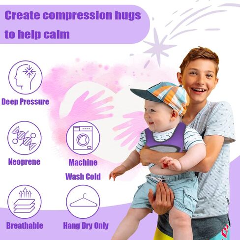 Compression Vest for Kids (Large, Ages 10+) Weighted Vest for Kids Including 6 Removable Weights Purple in Saudi Arabia