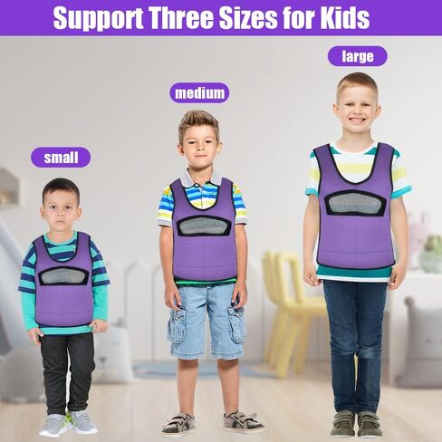 Compression Vest for Kids (Large, Ages 10+) Weighted Vest for Kids Including 6 Removable Weights Purple in Saudi Arabia