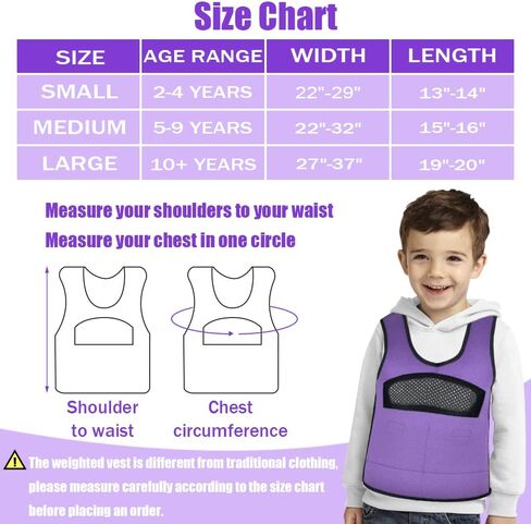 Compression Vest for Kids (Large, Ages 10+) Weighted Vest for Kids Including 6 Removable Weights Purple in Saudi Arabia