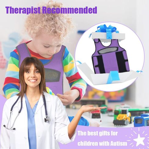 Compression Vest for Kids (Large, Ages 10+) Weighted Vest for Kids Including 6 Removable Weights Purple in Saudi Arabia