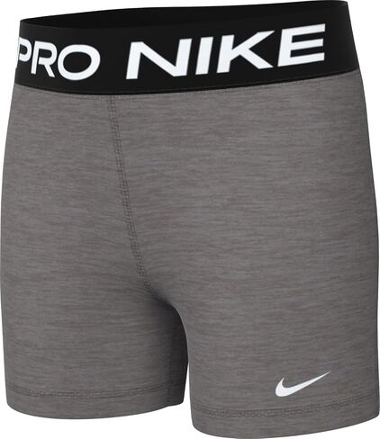 شورت Nike Pro Big Kids (للبنات) Dri-FIT مقاس 5 بوصات (كربون هيذر/أبيض، FB1081-091) in Saudi Arabia