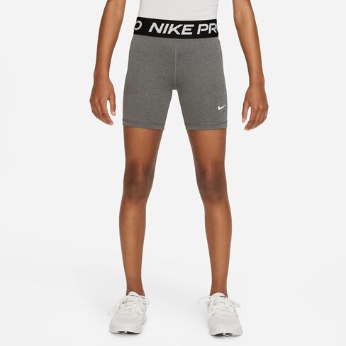 شورت Nike Pro Big Kids (للبنات) Dri-FIT مقاس 5 بوصات (كربون هيذر/أبيض، FB1081-091) in Saudi Arabia