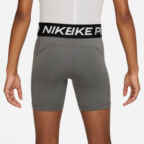 شورت Nike Pro Big Kids (للبنات) Dri-FIT مقاس 5 بوصات (كربون هيذر/أبيض، FB1081-091) in Saudi Arabia