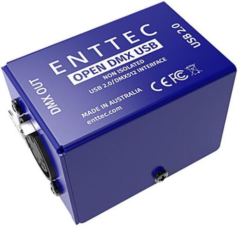Enttec Open DMX USB 70303 أداة التحكم في واجهة الإضاءة (مصدر مفتوح/أجهزة) حزمة كابل إضاءة DMX ذو 3 سنون مع قطعة قماش لتلميع الصوت السائل in Saudi Arabia