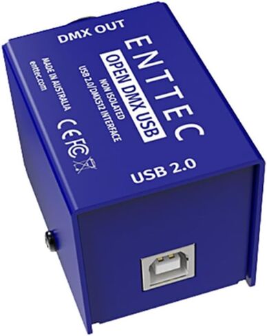 Enttec Open DMX USB 70303 أداة التحكم في واجهة الإضاءة (مصدر مفتوح/أجهزة) حزمة كابل إضاءة DMX ذو 3 سنون مع قطعة قماش لتلميع الصوت السائل in Saudi Arabia