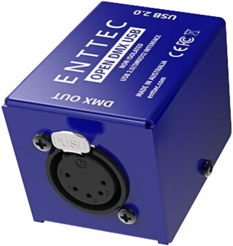 Enttec Open DMX USB 70303 أداة التحكم في واجهة الإضاءة (مصدر مفتوح/أجهزة) حزمة كابل إضاءة DMX ذو 3 سنون مع قطعة قماش لتلميع الصوت السائل in Saudi Arabia