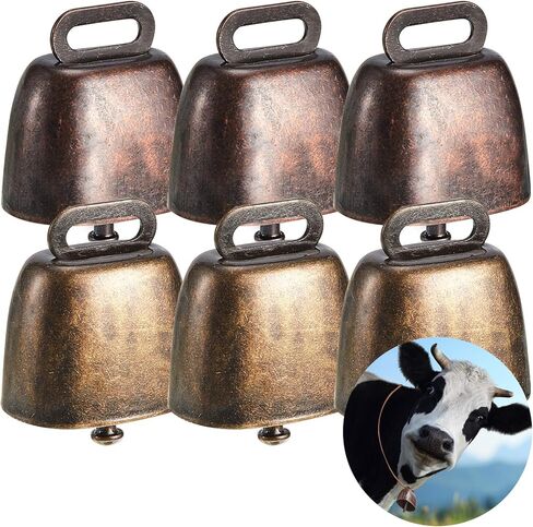 Ripeng Cow Horse Sheep Grazing Copper Bells Small Brass Bells Cattle Goat Farm Loud Bronze Bell Long Distance Horse Sheep Iron Bells for Christmas Decoration, 2 Colors (10 Pieces) in Saudi Arabia