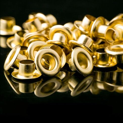 100 Sets Metal Eyelets Grommet Kit,5mm Hole Grommets Eyelets for Canvas Clothes and Leather DIY Craft,2 Colors(Gold) in Saudi Arabia