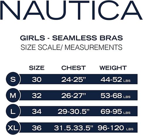 حمالة صدر تدريب للفتيات من Nautica - قطعتان أو 4 قطع من حمالة صدر كامي مضلعة بدون خياطة للفتيات - أشرطة قابلة للتعديل، وسادات قابلة للإزالة (S-XL) in Saudi Arabia