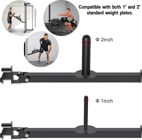 SELEWARE Belt Squat Lever Arm for 2" x 2" Power Cage Squat Rack Attachment Compatible with 1'' and 2'' Weight Plates, Supports Vertical and Sideways Movements in Kuwait