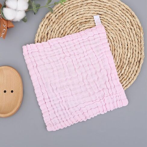 WEBGGER Baby Washcloths Natural Cotton Kids Wipes Soft Newborn Baby Face Towel Shower Cloth, 5 Pack 12x12 inches (Multicolored) in Saudi Arabia