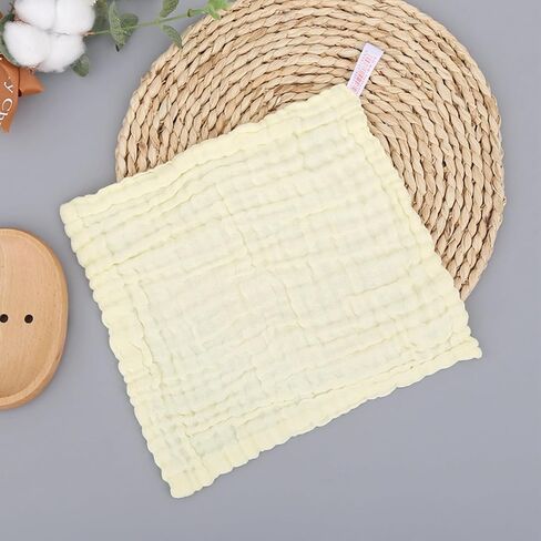 WEBGGER Baby Washcloths Natural Cotton Kids Wipes Soft Newborn Baby Face Towel Shower Cloth, 5 Pack 12x12 inches (Multicolored) in Saudi Arabia