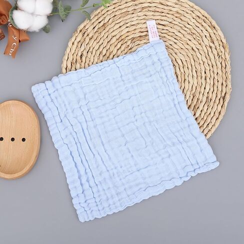 WEBGGER Baby Washcloths Natural Cotton Kids Wipes Soft Newborn Baby Face Towel Shower Cloth, 5 Pack 12x12 inches (Multicolored) in Saudi Arabia