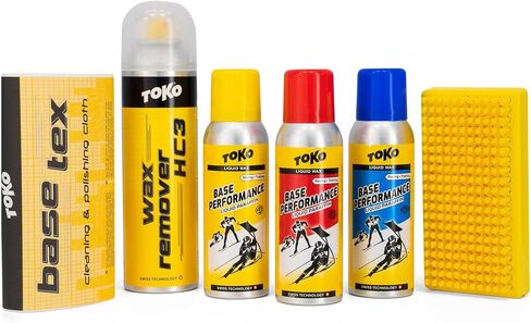 TOKO Base Performance Gliding Kit for Skis & Snowboards - Liquid Base Performance, Basetex, Brush, & Wax Remover in Saudi Arabia