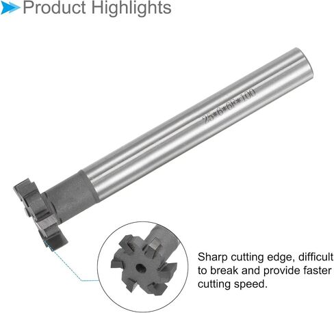 CoCud T-Slot Milling Cutters, 6 Flutes 1" Cutting Dia 0.24" Depth, Straight Tungsten Carbide Tip T-Slot End Mill- (Applications: for Copper Milling) in Saudi Arabia