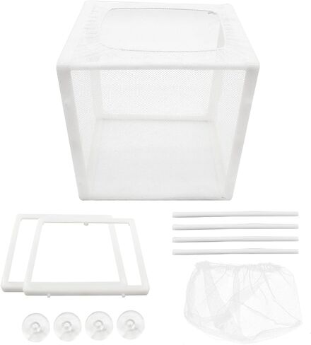 Cionyce 2 Pack Nylon Mesh Box Square Fish Breeder Box Separation Net Aquarium Fish Hatching Box(6.29"x5.5"x5.9") L*W*H in Saudi Arabia