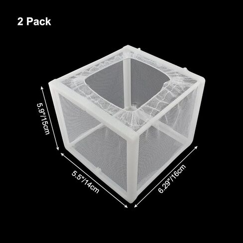Cionyce 2 Pack Nylon Mesh Box Square Fish Breeder Box Separation Net Aquarium Fish Hatching Box(6.29"x5.5"x5.9") L*W*H in Saudi Arabia