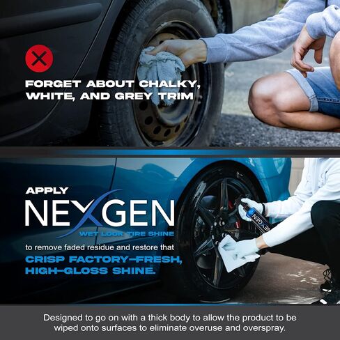 ملمع الإطارات ذو المظهر الرطب من Nexgen - تلبيس ممتاز قائم على الزيت - لمسة نهائية شديدة اللمعان وحماية للإطارات - 16 أونصة in Kuwait