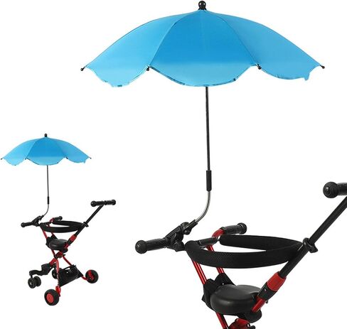 Baby Stroller Parasol, 14in Universal Umbrella with Clamp, 360 Degree Adjustable UV Protection Stroller Sun Shade, Waterproof Umbrella for Trolley, Bike, Wheelchair, Beach Chair (1#) in Saudi Arabia