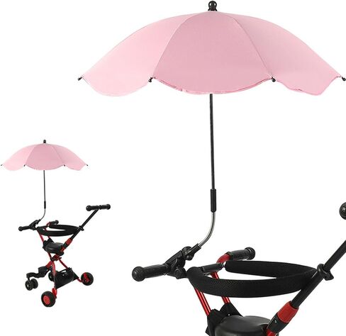 Baby Stroller Parasol, 14in Universal Umbrella with Clamp, 360 Degree Adjustable UV Protection Stroller Sun Shade, Waterproof Umbrella for Trolley, Bike, Wheelchair, Beach Chair (1#) in Saudi Arabia