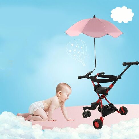 Baby Stroller Parasol, 14in Universal Umbrella with Clamp, 360 Degree Adjustable UV Protection Stroller Sun Shade, Waterproof Umbrella for Trolley, Bike, Wheelchair, Beach Chair (1#) in Saudi Arabia