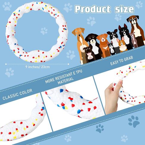 Foilswirl Dog Ring Toy لعبة مضغ الكلب للمضغ العدواني حلقات التسنين للاسترخاء التفاعلية للكلاب حلقة اللعب المياه العائمة تدريب الكلاب حلقة الكلب أقراص الطيران خفيفة الوزن رمي، اصطياد in Kuwait