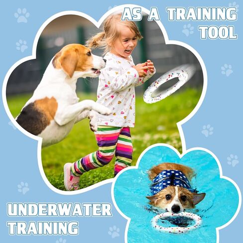 Foilswirl Dog Ring Toy لعبة مضغ الكلب للمضغ العدواني حلقات التسنين للاسترخاء التفاعلية للكلاب حلقة اللعب المياه العائمة تدريب الكلاب حلقة الكلب أقراص الطيران خفيفة الوزن رمي، اصطياد in Kuwait
