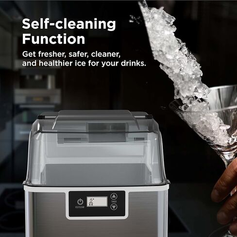 Silonn Compact Nugget Ice Maker，44lbs/Day Pellet Ice Maker Machine with Timer & Self-Cleaning Function, Portable Countertop Ice Maker for Home, Office, Bar, Perfect for Cocktails & Smoothies in Saudi Arabia