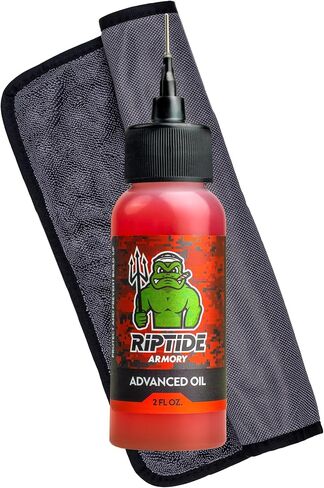 Riptide Armory Advanced Gun Oil - Long Lasting Graphene Protection & Lubricitity - Protect & Prevent Buildup - Safe on All Surfaces - Veteran Founded & Formulated by Former US Navy Seal (2oz Combo) in Saudi Arabia