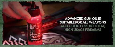 Riptide Armory Advanced Gun Oil - Long Lasting Graphene Protection & Lubricitity - Protect & Prevent Buildup - Safe on All Surfaces - Veteran Founded & Formulated by Former US Navy Seal (2oz Combo) in Saudi Arabia