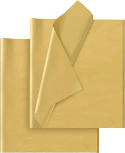 Gold Tissue Paper for Gift Bags - 30 Sheets of Gold Wrapping Tissue Paper Bulk Packaging Paper for Weddings Birthday DIY Project Christmas Gift Wrapping Crafts Decor (14 x 20 Inch) in Saudi Arabia