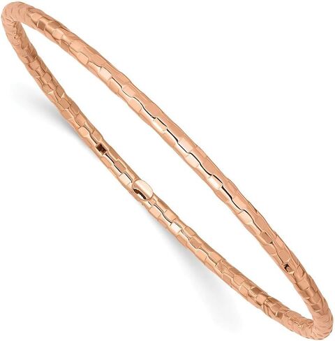 Roy Rose Jewelry 14K Rose Gold Polished Bangle Bracelet ~ Length '' inches in Saudi Arabia