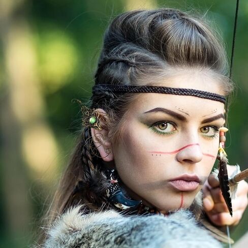 CoTeeZa Deer Elf Ear Cuff - أقراط خرافية بتصميم فراشة خضراء من القرون الوسطى زي قزم الأذن أصفاد أذن عصر النهضة زي نسائي من حجر الراين إكسسوارات الأذن لحفلات الهالوين والزفاف in Saudi Arabia