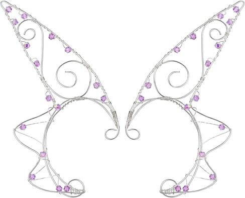 CoTeeZa Deer Elf Ear Cuff - أقراط خرافية بتصميم فراشة خضراء من القرون الوسطى زي قزم الأذن أصفاد أذن عصر النهضة زي نسائي من حجر الراين إكسسوارات الأذن لحفلات الهالوين والزفاف in Saudi Arabia